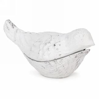 small metal bird trinket-white