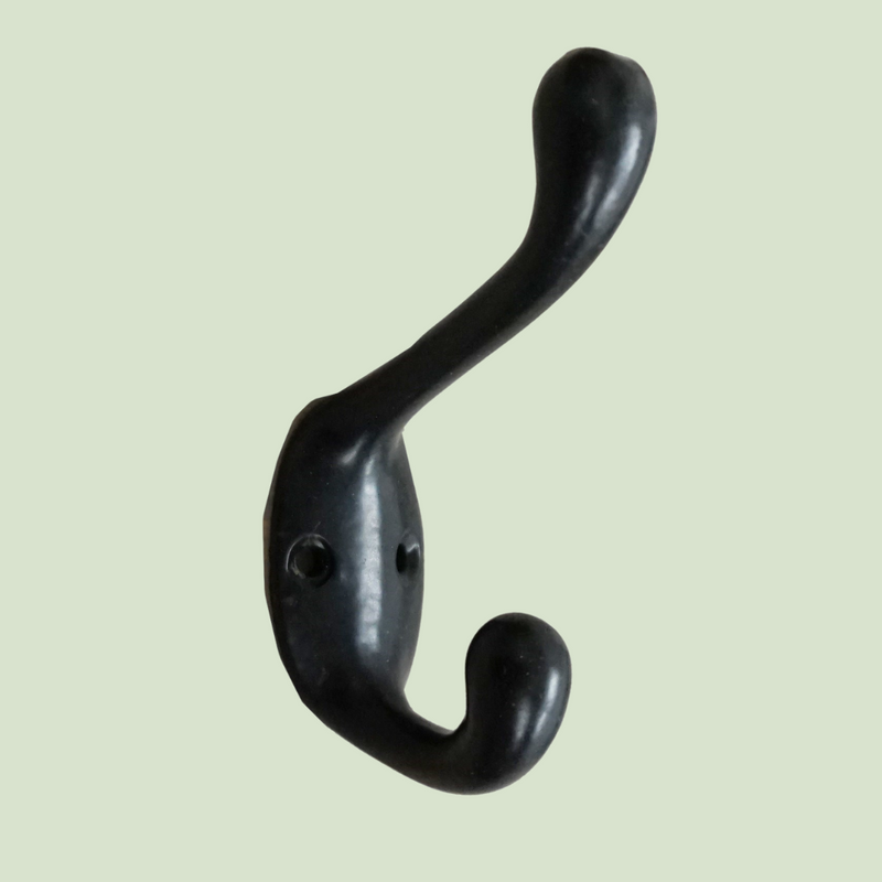 Bended Double Hook Cast Iron - Black PC