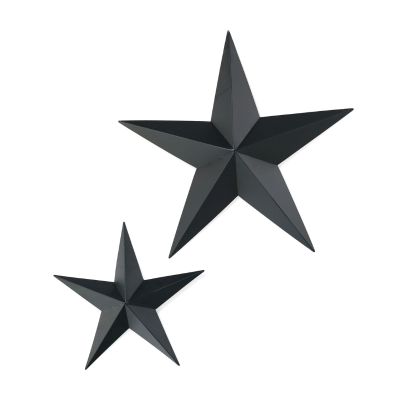 set of decorative small iron star in black