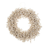 Beaded Berry Wreath L, Ivory