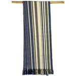 Woven Table Runner With Fringe - Blue