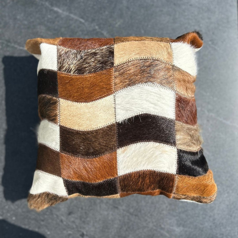 Handmade Cushion - Cow Mix Brown