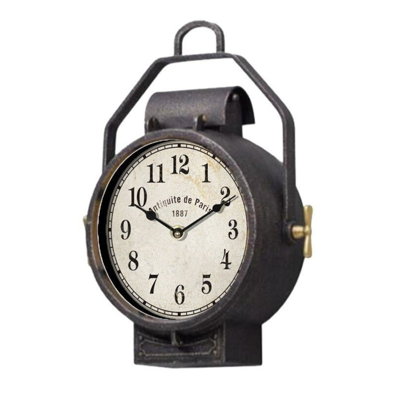 Metal Table Clock - Antique Black