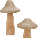 Small Wooden mushroom set for your Fall Interior Decoration in a natural brown color.
