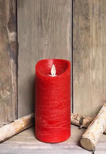 Large Moving Flame LED Pillar - Red Finish