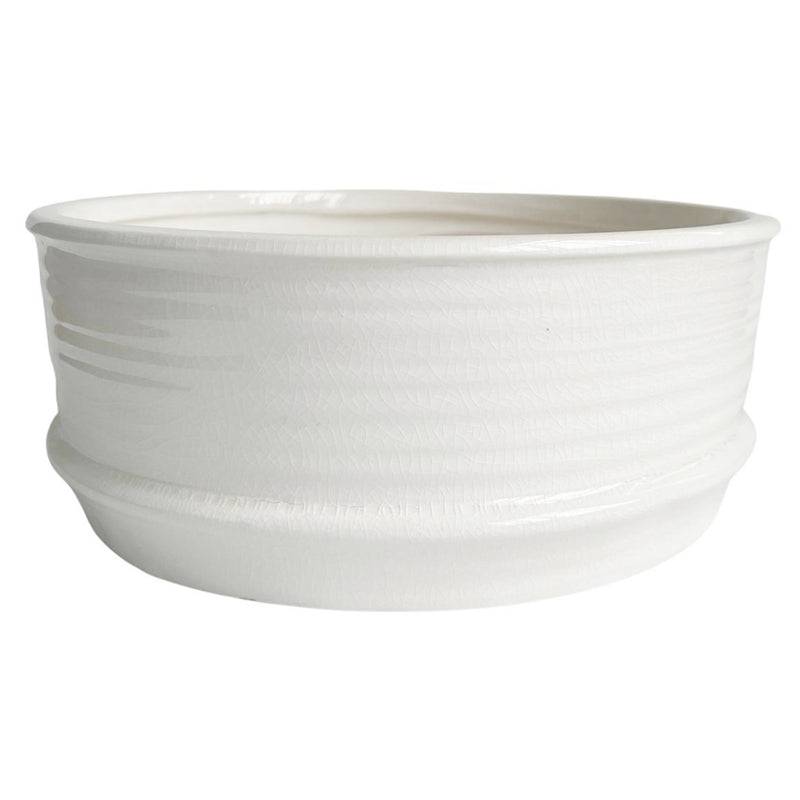Kassie Ceramic Round Vase - White