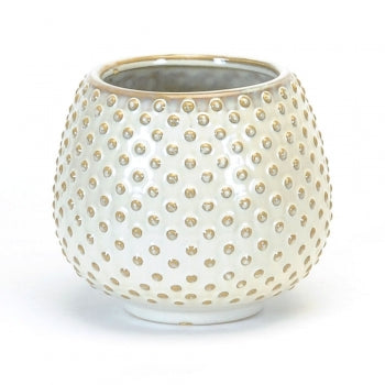 Large Round Pot Nubby Texture - White
