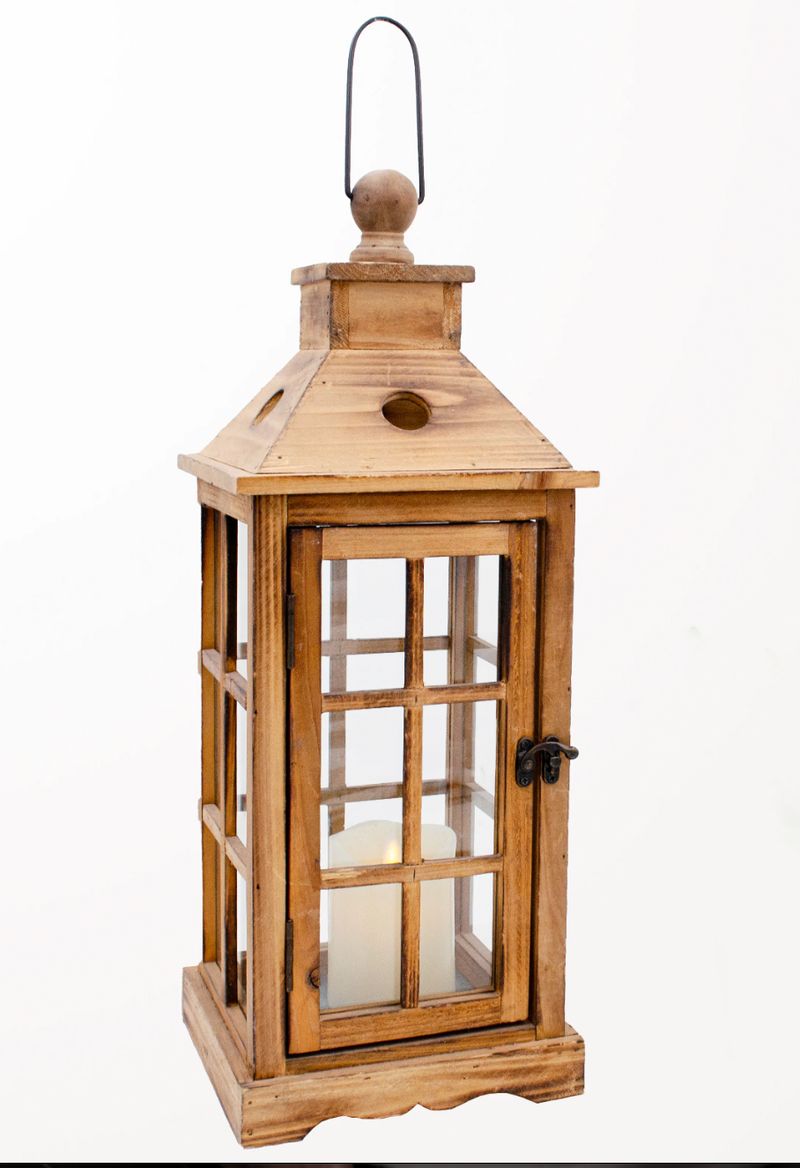 Square Wooden Lantern - Wood