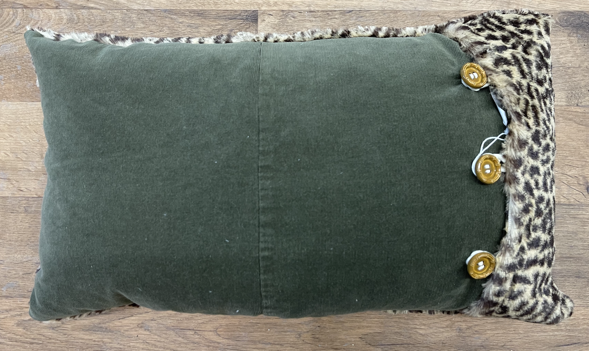 Handmade Cushion - Leopard & Khaki