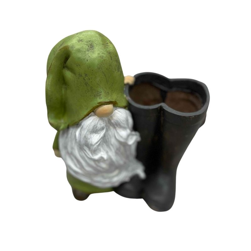 Jardinière Gnome Avec Bottes - Vert, noir et blanc